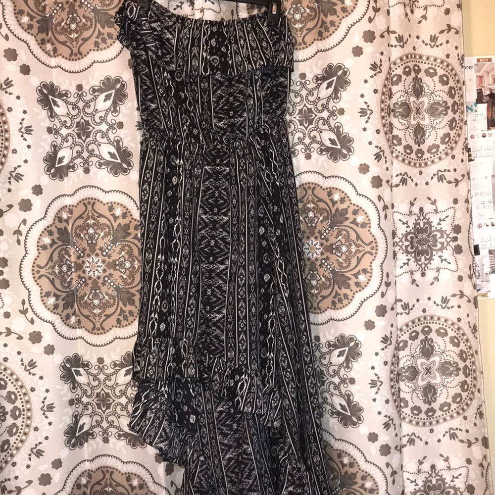 High low, black & white dress